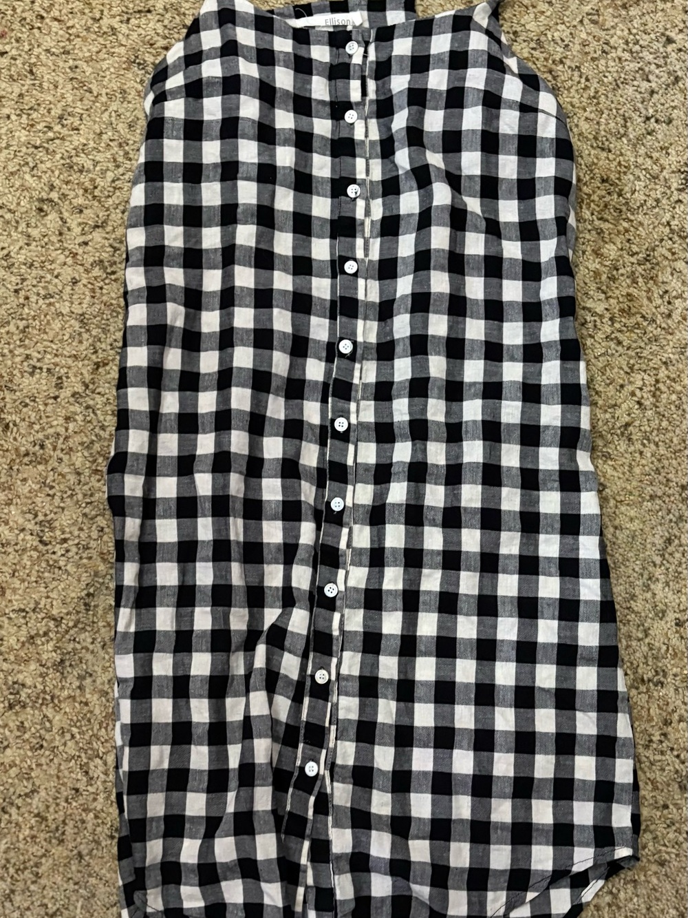 Ellison Black and White Gingham Button-Front Midi Skirt